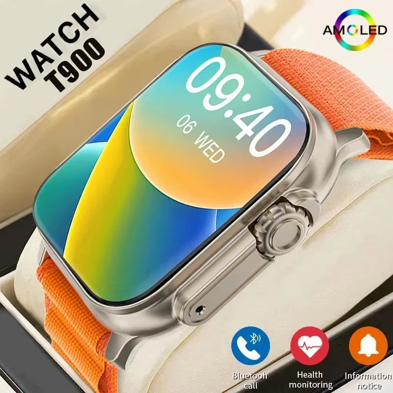 T900Ultra Smartwatch Bluetooth Talk Smartwatch Message Alert Heart Rate Monitor Sports Watch for Android IOS Men Women